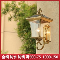 Karzai Full Copper Outdoor Wall Lamp Solar Villa Courtyard Pillar External Wall Aisle Balcony Hallway Waterproofing light