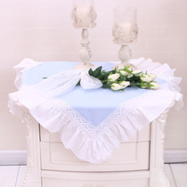 New Mediterranean cute lace blue bedside table cover universal cover tablecloth dust cloth