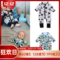 ins explosive spring and autumn cartoon printing cotton thin baby baby crawling clothes ha clothing bottom underwear newborn