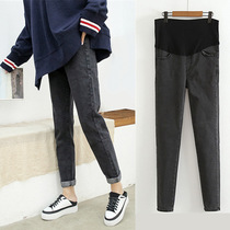 Pregnant cowboy Harun pants add velvet 2022 new tide mom autumn loose blunt carrot pants