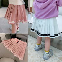 Girls skirt Baby children Western style short skirt Childrens spring and autumn pleated skirt Little girl skirt new spring