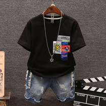Boy short sleeve T-shirt 2022 new summer pure cotton CUHK Scout slim fit half sleeve child clothes boy summer fit 9