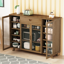 Nanzhu European-style side cabinet Household living room with door Kitchen storage cupboard Tea cabinet Multi-function storage cabinet