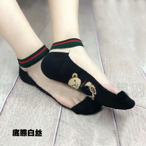 Lace stockings short socks womens socks shallow crystal Korean lace fashion glass silk summer Thin Ice Silk