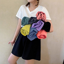 Gats up for overweight mm minimalist casual student T-shirt round collar V collar base blouse half sleeve 200 catty new