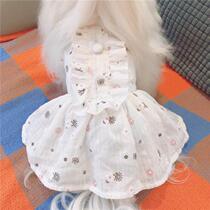 KZ Jasmine fresh cotton thin skirt pet dog dog clothes summer and autumn bear teddy dog Bomei clothing