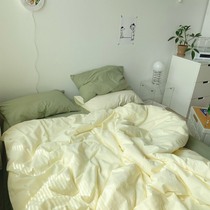 Berjia Love Milk Oil Color Ins Mix of pure color pure cotton beds Four sets of spring and autumn full cotton quilts 3-4 pieces of cover