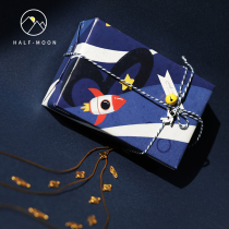 Half Moon blue cute gift wrapping paper Birthday gift paper Cartoon childrens book wrapping paper for boyfriend