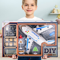 Childrens assembly building blocks DIY Assembly Hands 4 years old detachable military model helicopter boy toy car 3