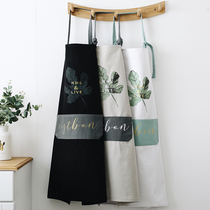 Nordic style cotton apron oil-proof mens cooking kitchen household cute fashion female Korean version of Japanese apron