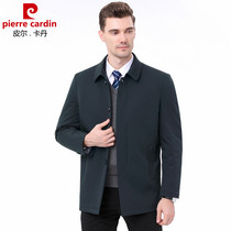 Pilkadan winter new middle-aged dad down jacket jacket single-breasted solid color casual business jacket mens clothing