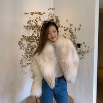 MSBEAST Finland imported special Fox leather fox fur coat womens short retro lapel Young