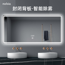 Nordic bathroom mirror wall with wall tube bathroom mirror without box anti-fog bathroom mirror customization