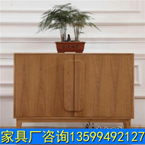 New Chinese Inn Homestay Porch Cabinet Side Cabinet Modern Solid Wood Foyer Storage Shoes Cabinet Zen Living Room Decoration Cabinet