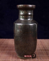 Jingdezhen ceramic open piece black gold glaze bottle Chinese living room flower arrangement porch antique antique antique flower vase