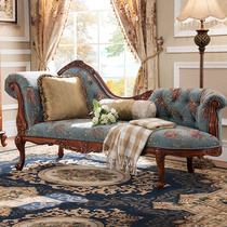 American Solid Wood Noble Princess Chair Fabric Small Family Type Bedroom Eu Style Sloth Sofa Living-room Lover Chair Casual Chair Brief