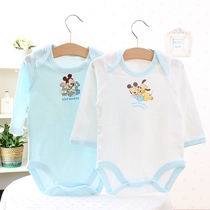 Autumn New Pint Boy Girl Long Sleeve Baby Conjoined Clothes Pure Cotton Triangle Khae Bag Hip