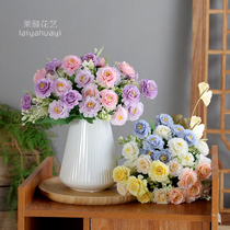 7 hibiscus roses simulation flowers fake flowers silk flowers living room decoration flower table TV cabinet decoration flower arrangement