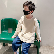 Boys spring and autumn sweatshirt 2022 new CUHK Tong pure cotton long sleeve T-shirt with undershirt child Korean version blouses foreign air