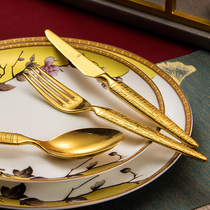 Comps light luxury knife and fork set Household Western tableware two-piece ins plate steak knife fork and spoon three-piece set