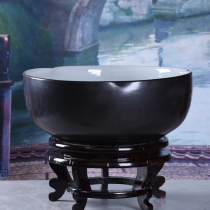 Jingdezhen ceramic fish tank large extra large koi goldfish tank courtyard lotus water lily tank living room Zhaocai wind water tank