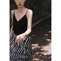 Mogas summer cold feeling paper man 100%acetic acid luxury wrinkled camisole trousers lazy suit female