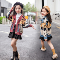 5 Girls Sweater Knit Jacket 6 Autumn Winter Clothing 2020 New 7 Outside Wear 8 Cardigan Coat 12-year-old Tide