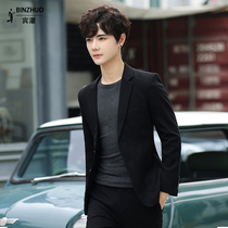 Casual blazer mens slim suit Korean version of small suit mens suit groom wedding dress trend professional dress