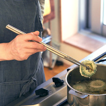 Household Questions Official Agent|Japanese-made stainless steel Japanese-style commercial non-slip cooking chopsticks deep-fried chopsticks 30cm