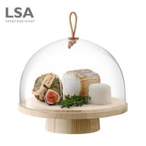 UK LSA imported handmade tall cake tray with lid dessert shop display home transparent glass cover