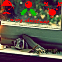 Christmas wall stickers Christmas tree old man wall stickers double-sided transparent glass door stickers Window stickers snowflake wall stickers