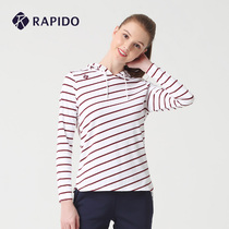 RAPIDO THUNDER road spring WOMENs STRIPED hooded round neck pullover long sleeve sports and leisure sweater