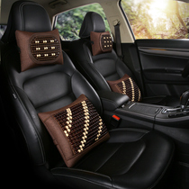 Car lumbar cushion wood beads breathable lumbar massage lumbar cushion Summer car office seat lumbar pillow backrest pillow