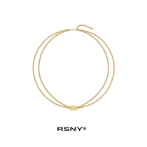 (Xia Zhiwen with the same model) RSNY retro letter B double necklace female ins Net red niche choker