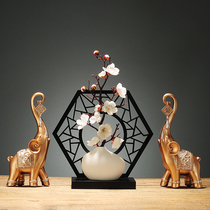 Chinese Creative Living Room Ceramic Ornaments TV Cabinet Entrance Elephant Decoration Crafts Home Antique Wealth Setup