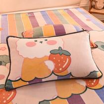 Winter Milk Suede Pillowcase Pair of Coral Flannel Flannel Thickened single double Pillow headgear Male 48x74cm