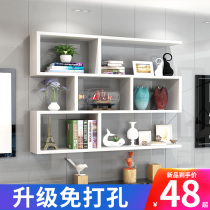 Living Room Solid Wood Wall-mounted American Shelf Storage Suspended Wall Bookcase Wall Balcony Flower Shelf Separator Bookcase
