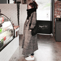 Cashmere woolen coat womens 2021 Spring and Autumn new large size womens Korean version of loose long plaid woolen coat