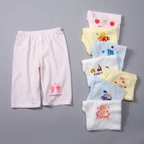 Summer boys and girls bamboo cotton Capri pants cotton ultra-thin children pants sweat-absorbing breathable Baby 7 points shorts