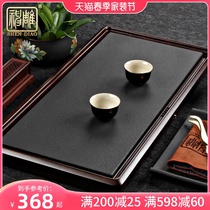 God Sculptures Urkin Stone Black Sandalwood Solid Wood Tea Tray Small Stones Tea Sea Home Drainage Type Tea Table Kung Fu Tea Set