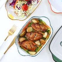 Bake plate ceramic oven special plate household creative network red dish dish female heart dish in wind dish