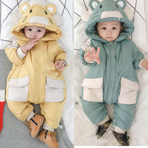 Female baby mens cotton clothes winter baby cotton suit thickened small cotton padded jacket winter thick coat autumn and winter clothes newborn newborn