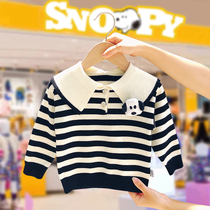 Snoopy girls foreign sweaters baby autumn clothes childrens spring and autumn childrens knitwear early autumn and winter 2021 New