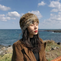 Western Moto Hat Female Rabbit Fur Hat Autumn Winter Fashion 100 Hitch Grass Hat Day Department Artistic and Artisanal Wool and Hood Female Tide