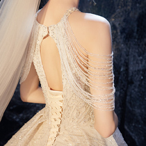 Starry sky light main wedding dress 2021 new bridal dress heavy industry luxury tail super fairy dream wedding dress