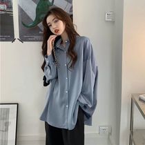 College students autumn female college style 2020 new solid color v-neck medium-long sweater jacket loose sweater tide