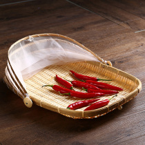 KENS imported storage basket anti mosquitoes Shu bamboo dustpan tea dry goods drying basket dust drying basket