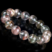 64 20g 14mm (half pot and half view) Vitreous Cornucopia Green Ghost Crystal Ball Bead Bracelet