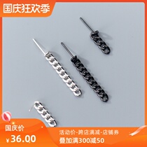 Love Rocky S925 silver earrings female Japanese style simple chain long earrings trend chain personality ear jewelry
