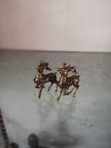 Smoke cloud stream Purple copper Lai Antique bronze Mini small copper Sika deer Pure copper deer Make money and make money road deer